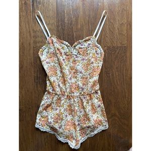 Victoria’s Secret Floral Print Lace Romper